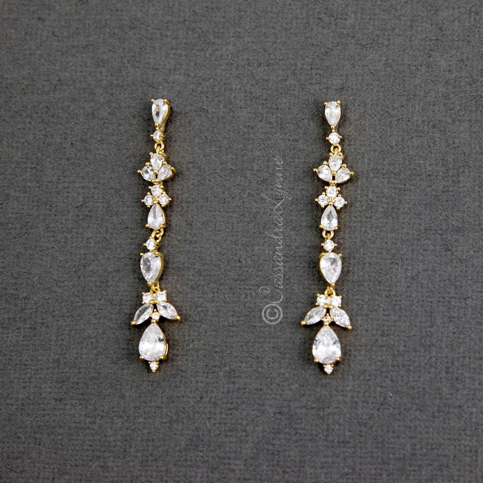 Delicate CZ Dangle Earrings - Cassandra Lynne