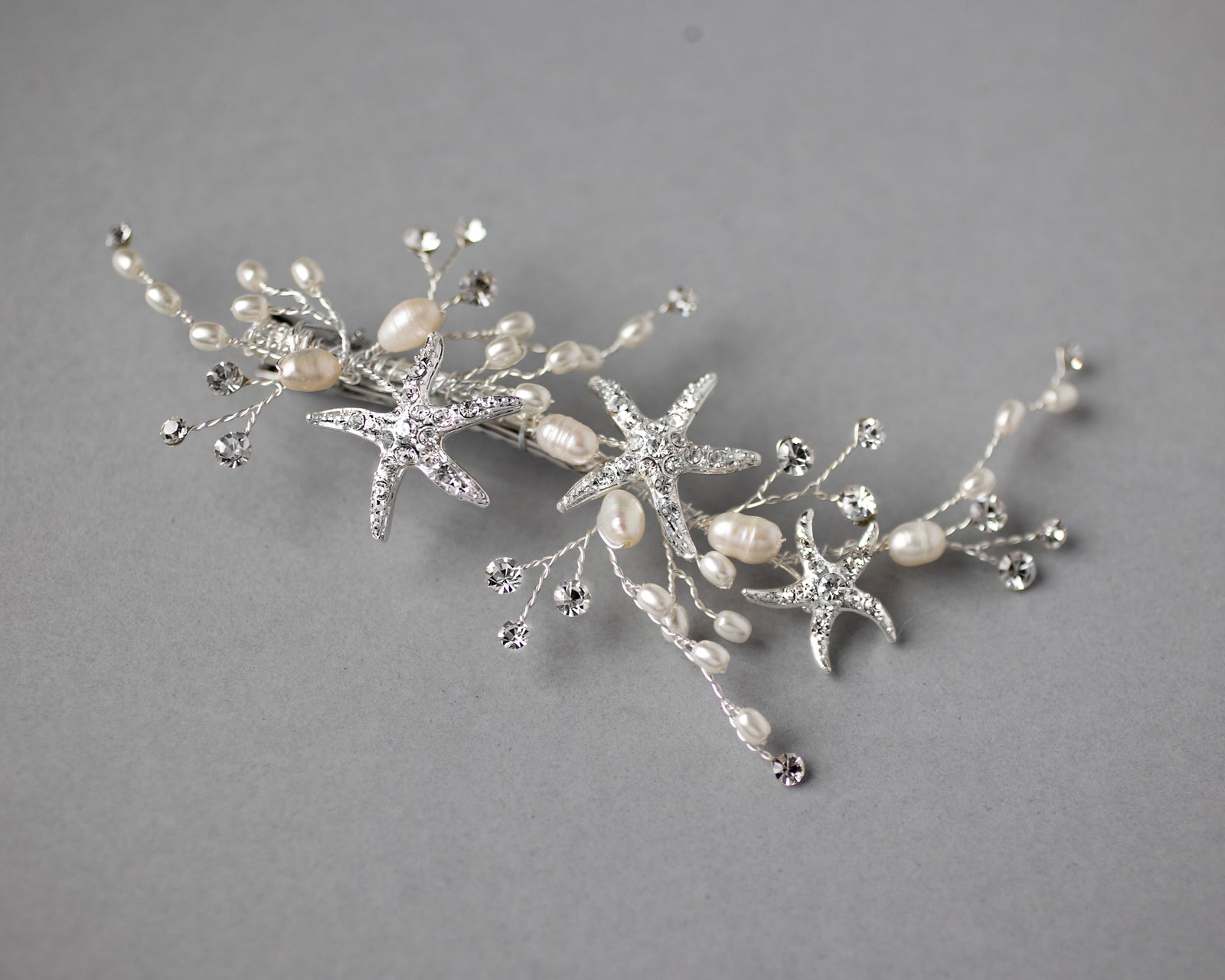 Delicate Starfish Hair Clip with Pearls - Cassandra Lynne