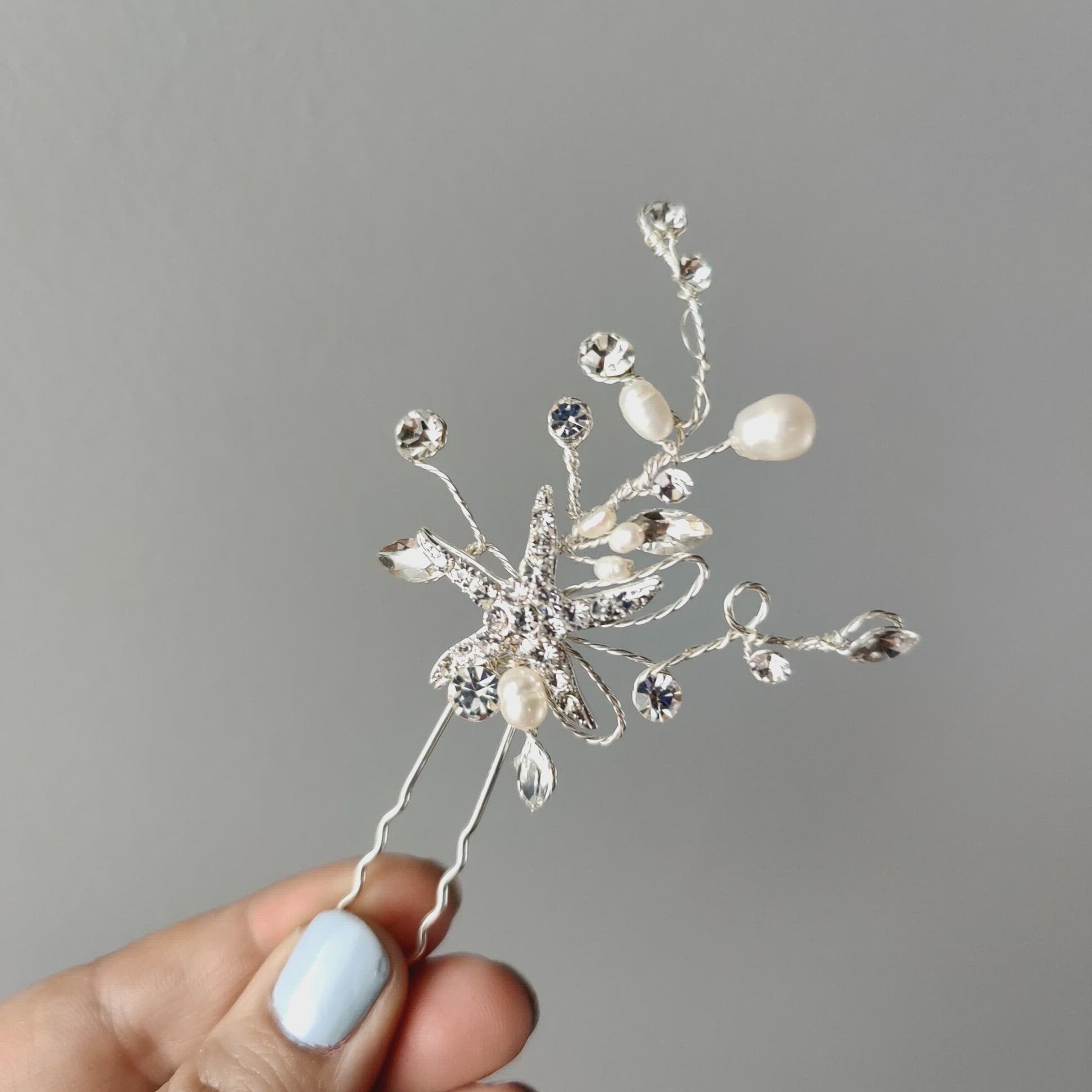 Starfish and Freshwater Pearl Hairpin Stick