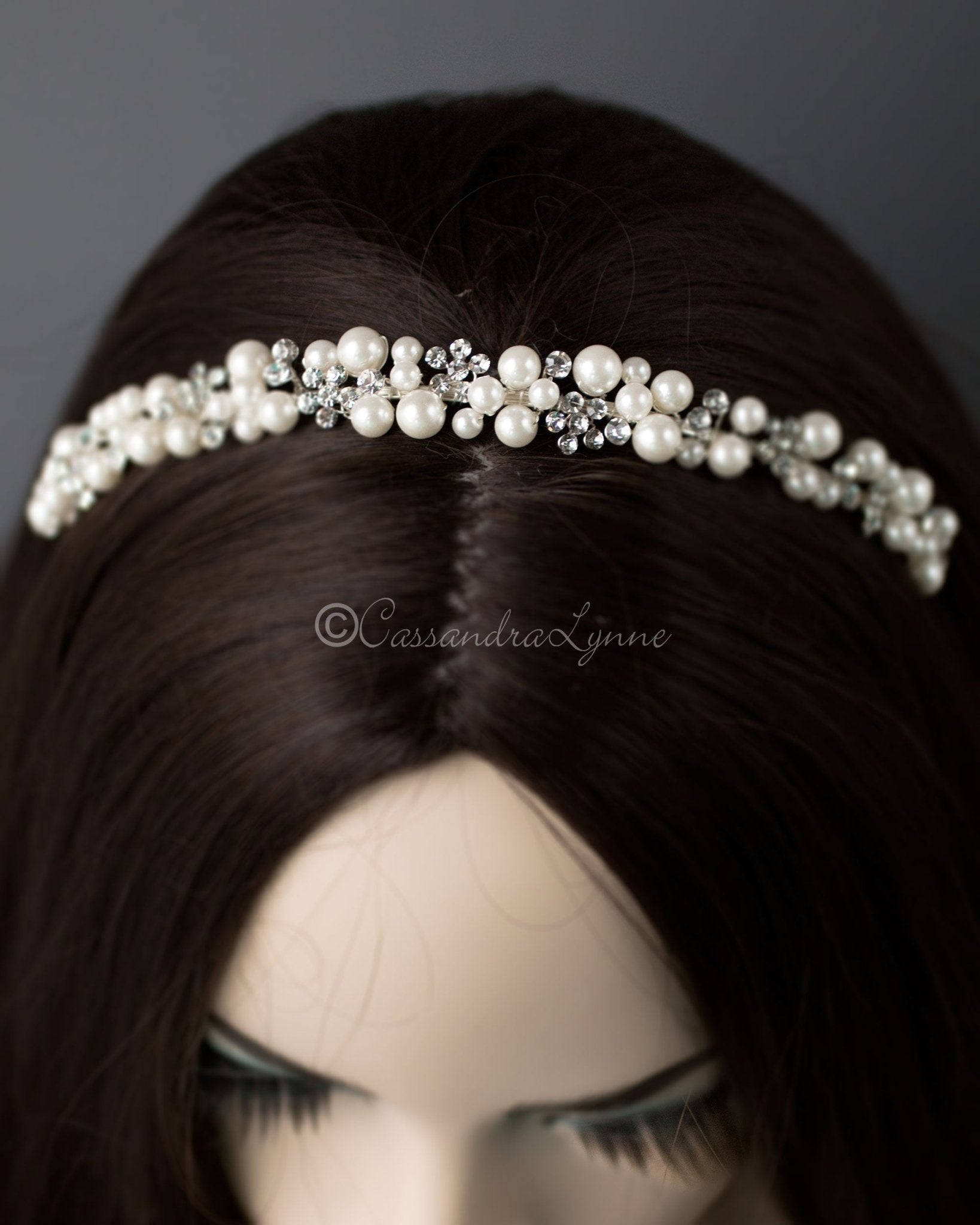 Ivory Pearl Bridal Headband - Cassandra Lynne