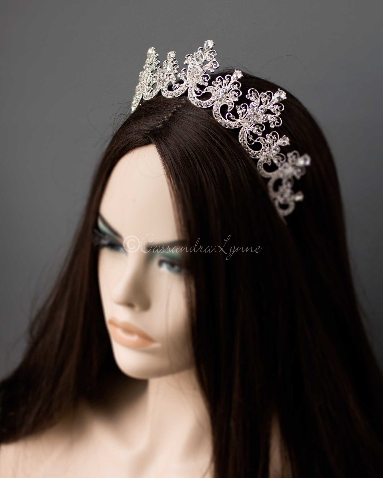 Silver Scalloped Bridal Crown - Cassandra Lynne