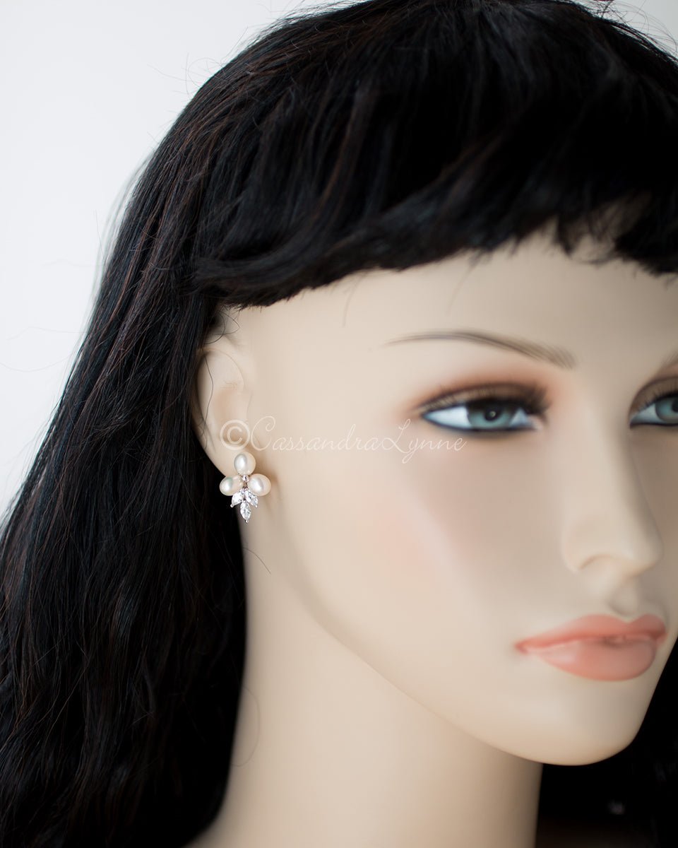 Freshwater Pearl Stud Earrings for the Bride - Cassandra Lynne