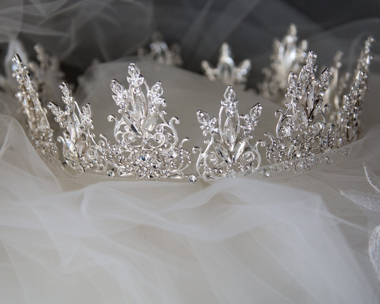 Full Circle Marquise Filigree Wedding Crown - Cassandra Lynne
