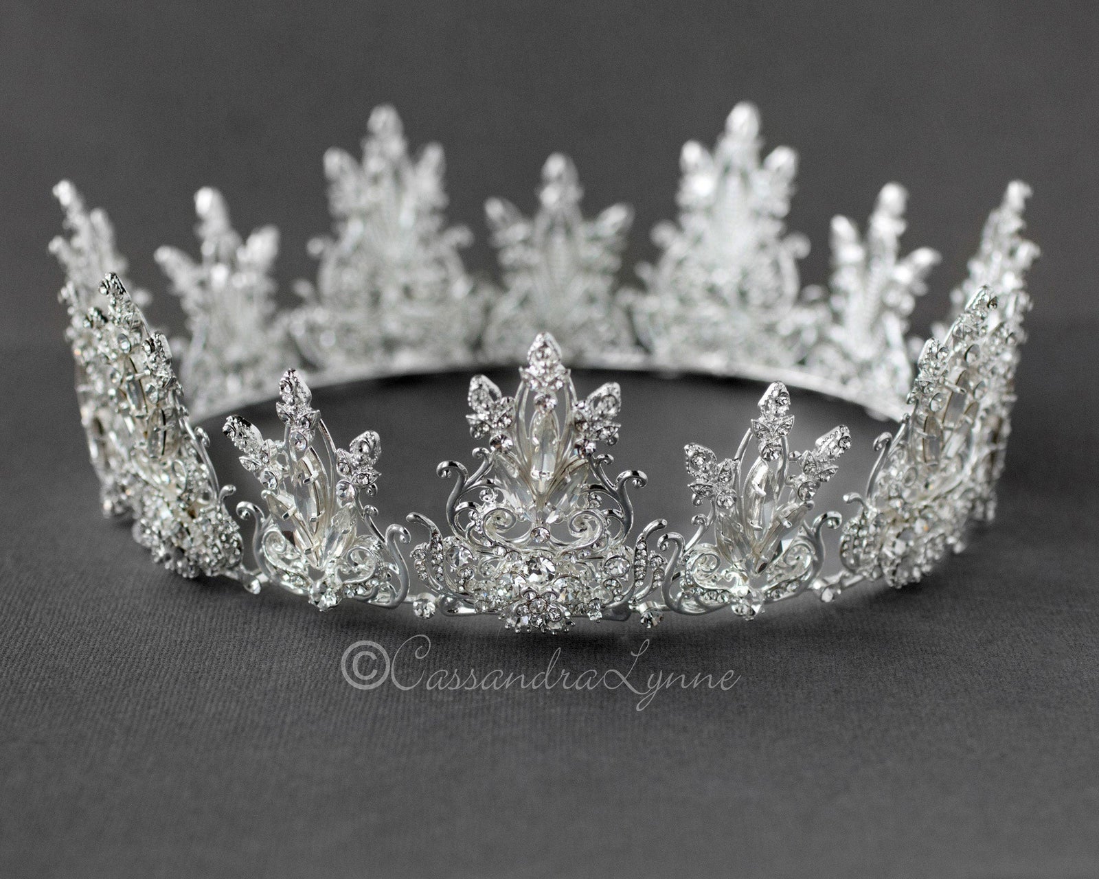 Full Circle Marquise Filigree Wedding Crown - Cassandra Lynne