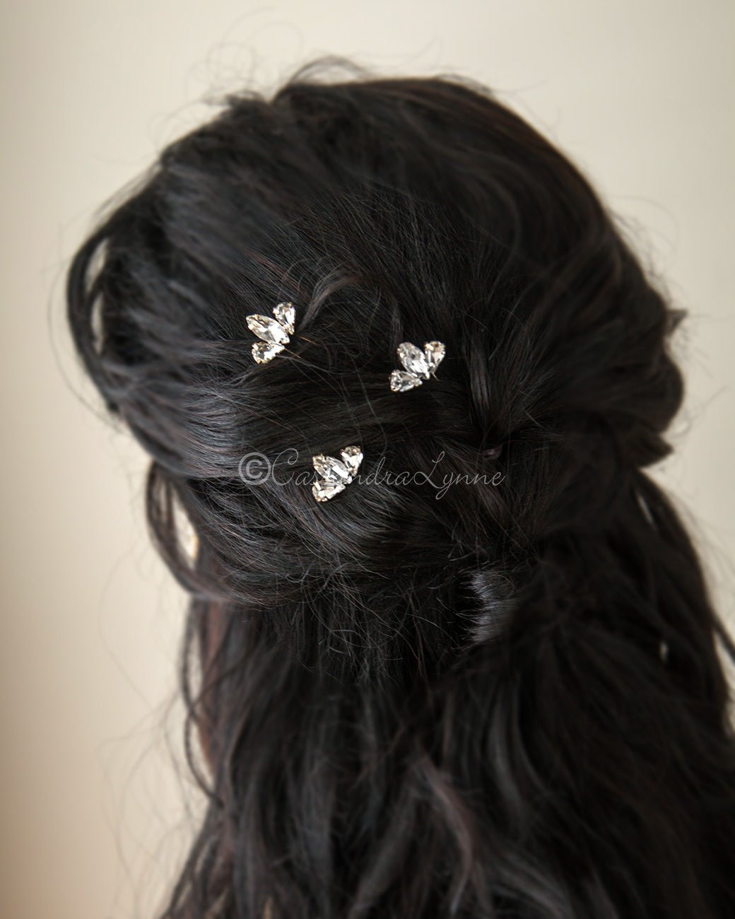 Gold Bridal Hair Pin Set Marquise and Pear Jewels - Cassandra Lynne