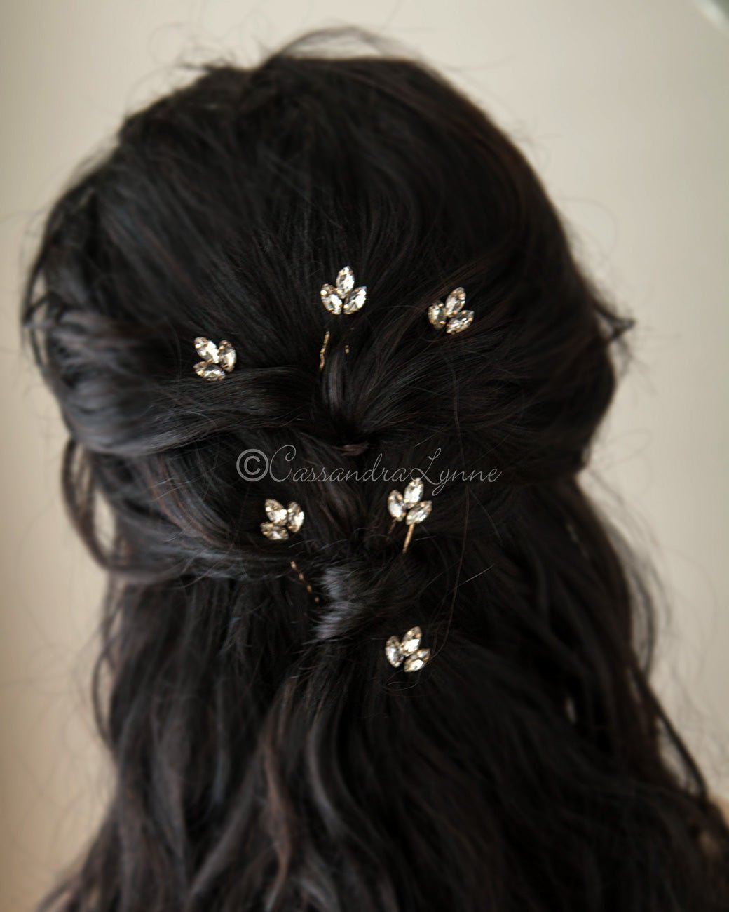 Gold Marquise Wedding Hair Pins Set - Cassandra Lynne