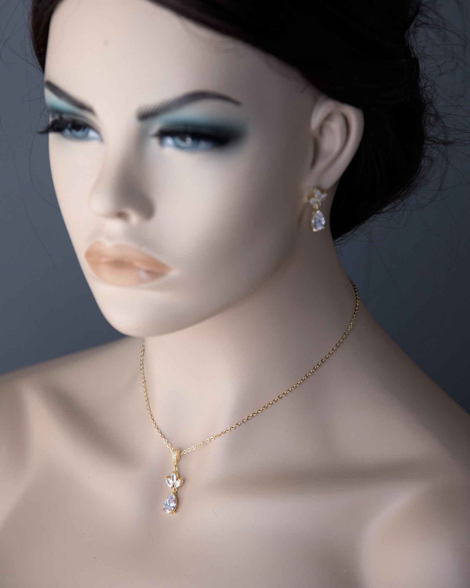 Pear CZ Pendant and Earrings - Cassandra Lynne