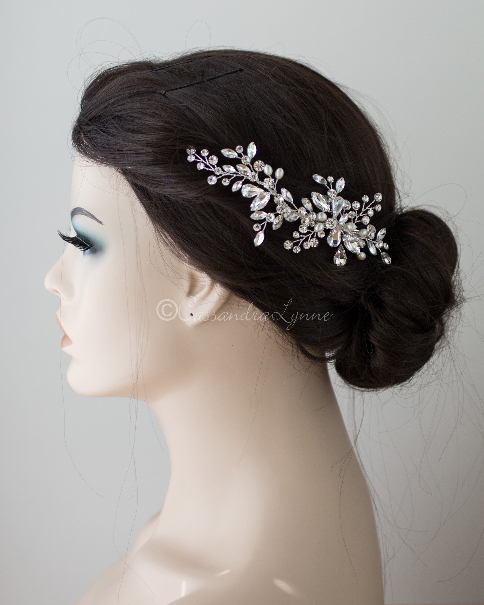 Ivory Pearl Bridal Hair Clip - Cassandra Lynne