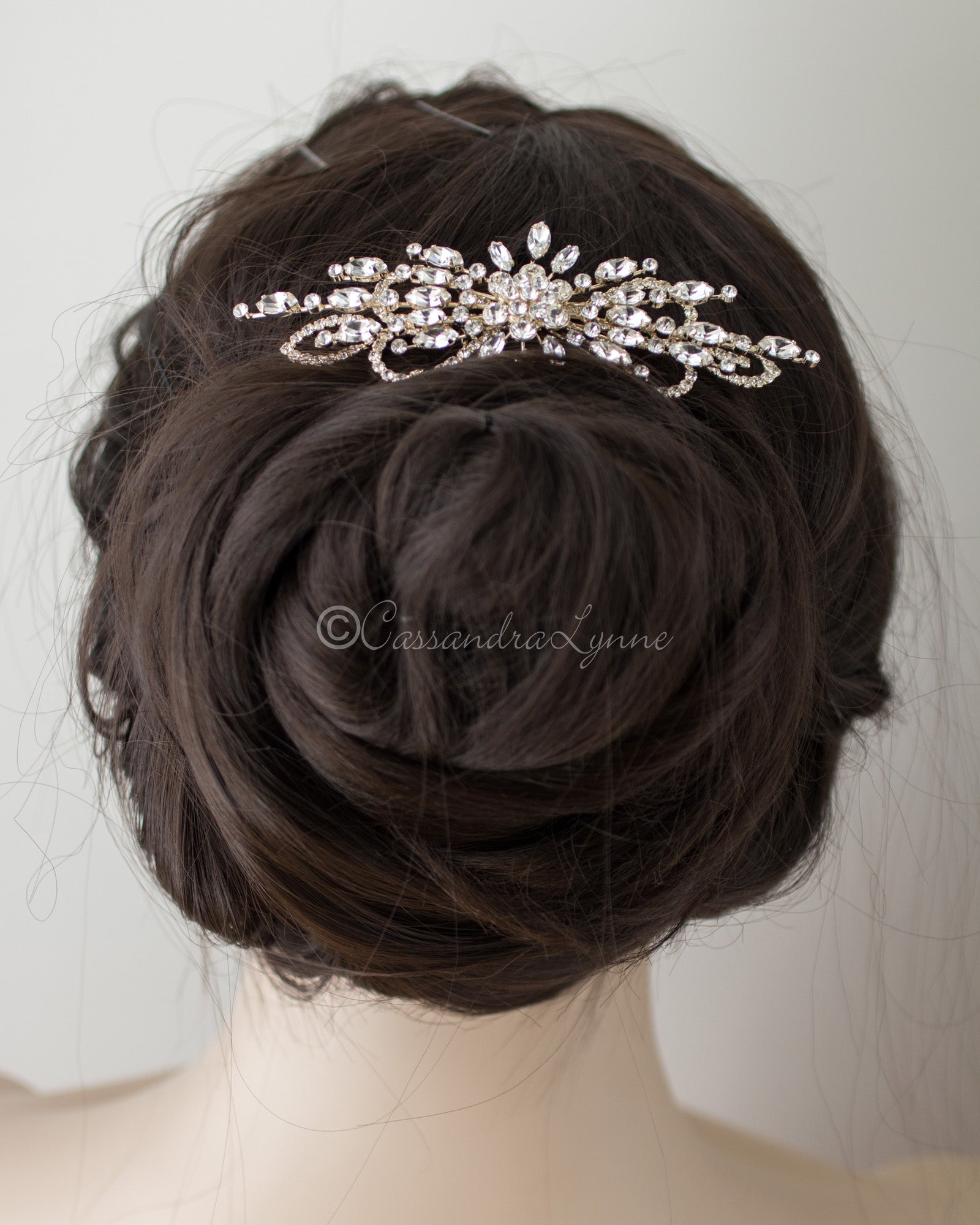 Marquise Burst Bridal Veil Comb - Cassandra Lynne