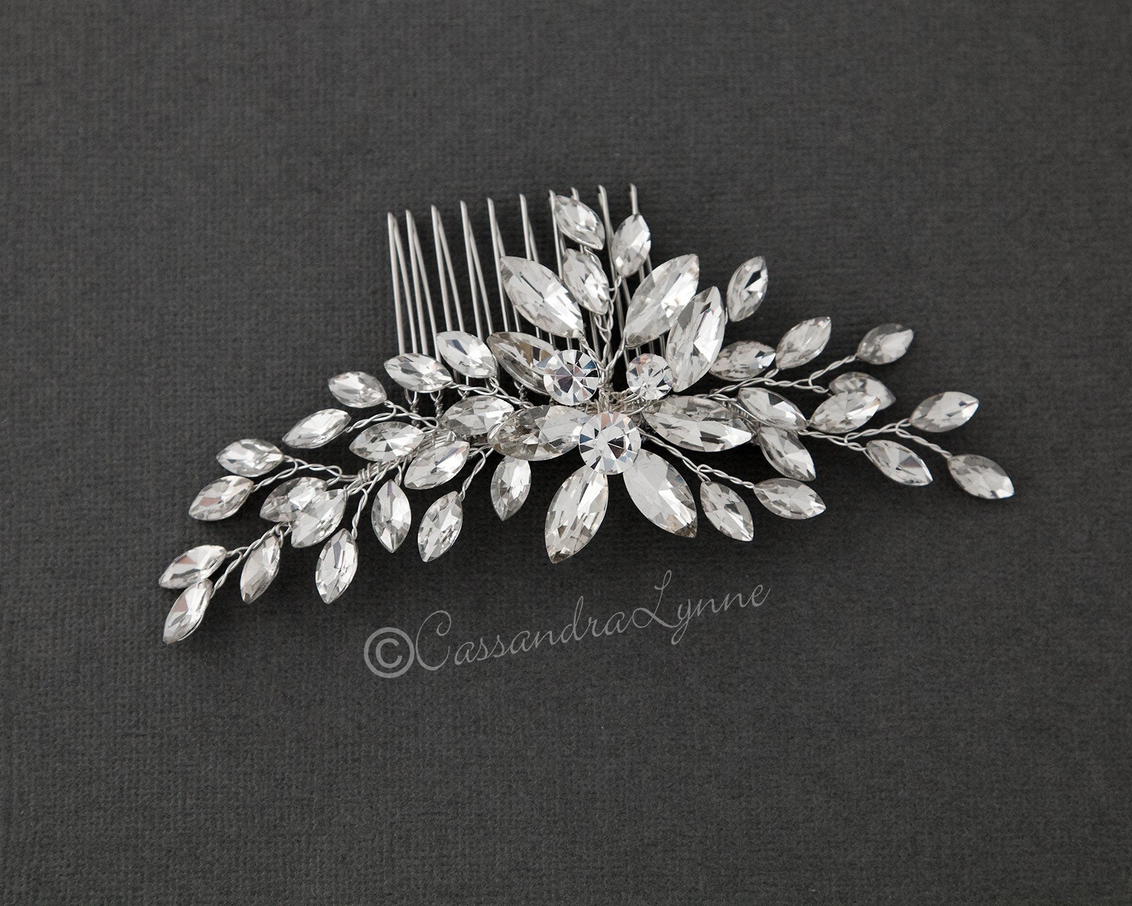 Marquise Spray Bridal Hair Comb - Cassandra Lynne