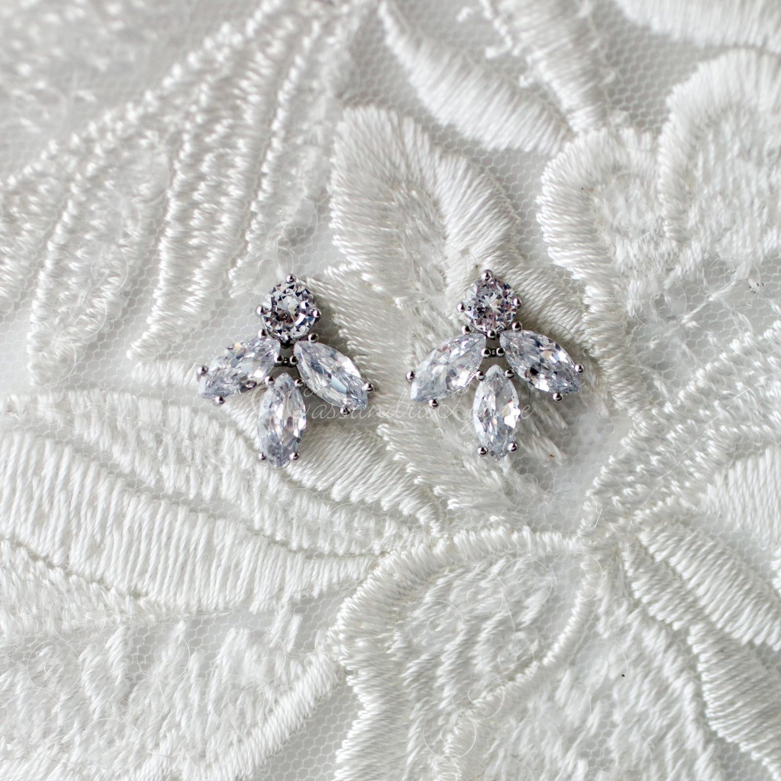 Minimalist Marquise Leaf CZ Stud Earrings - Earrings - Cassandra Lynne