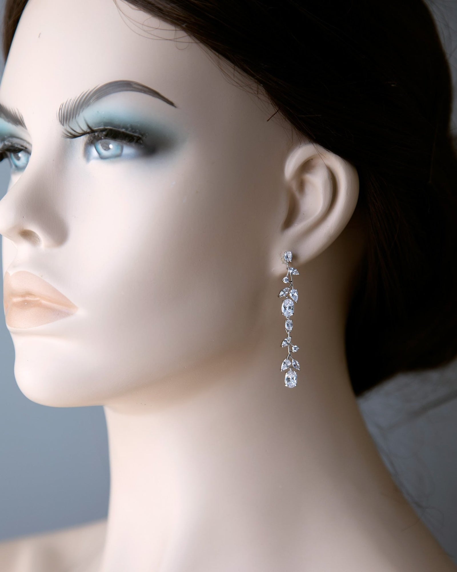 Oval Vine Drop CZ Earrings - Cassandra Lynne