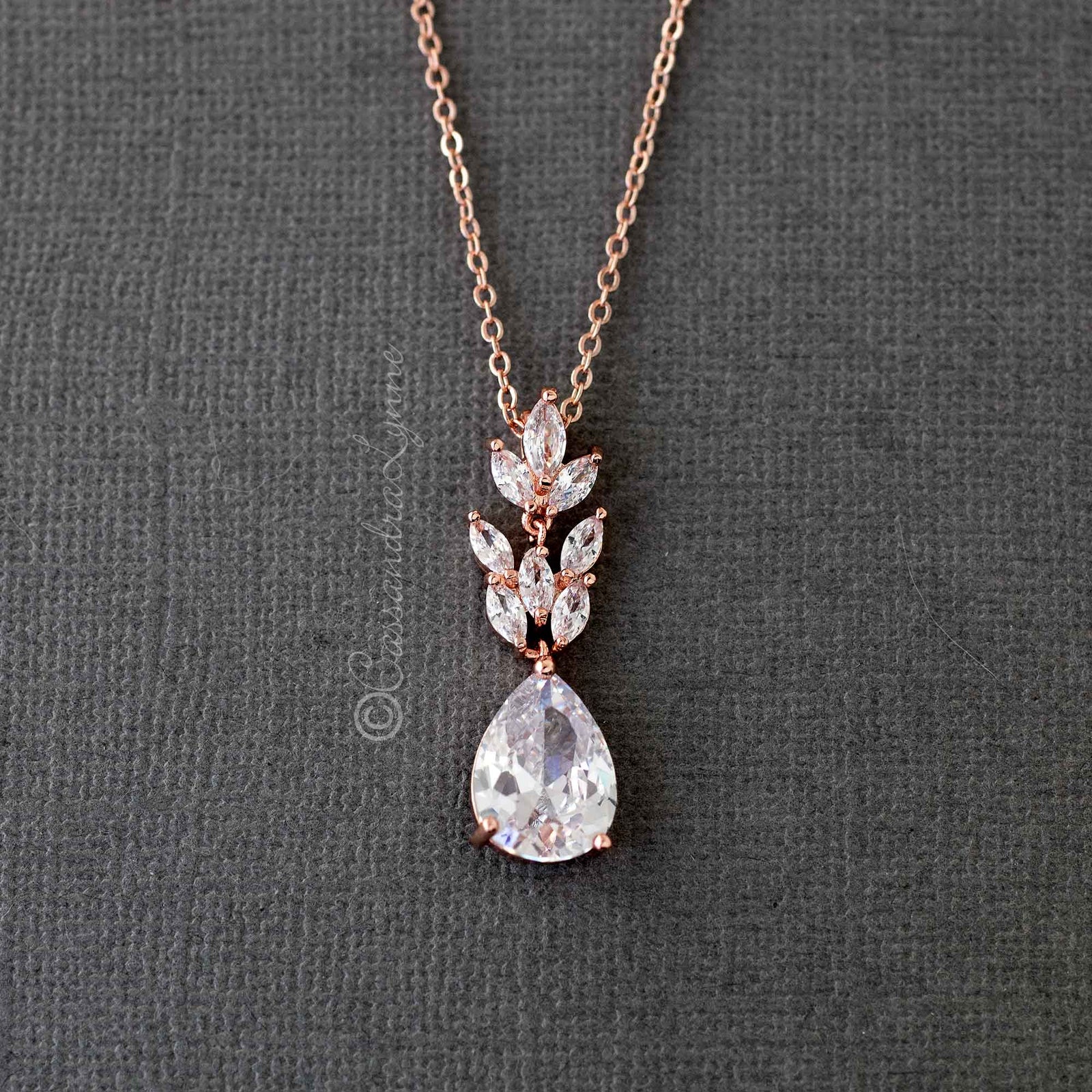 Marquise Water Drop Pendant Necklace Set - Cassandra Lynne