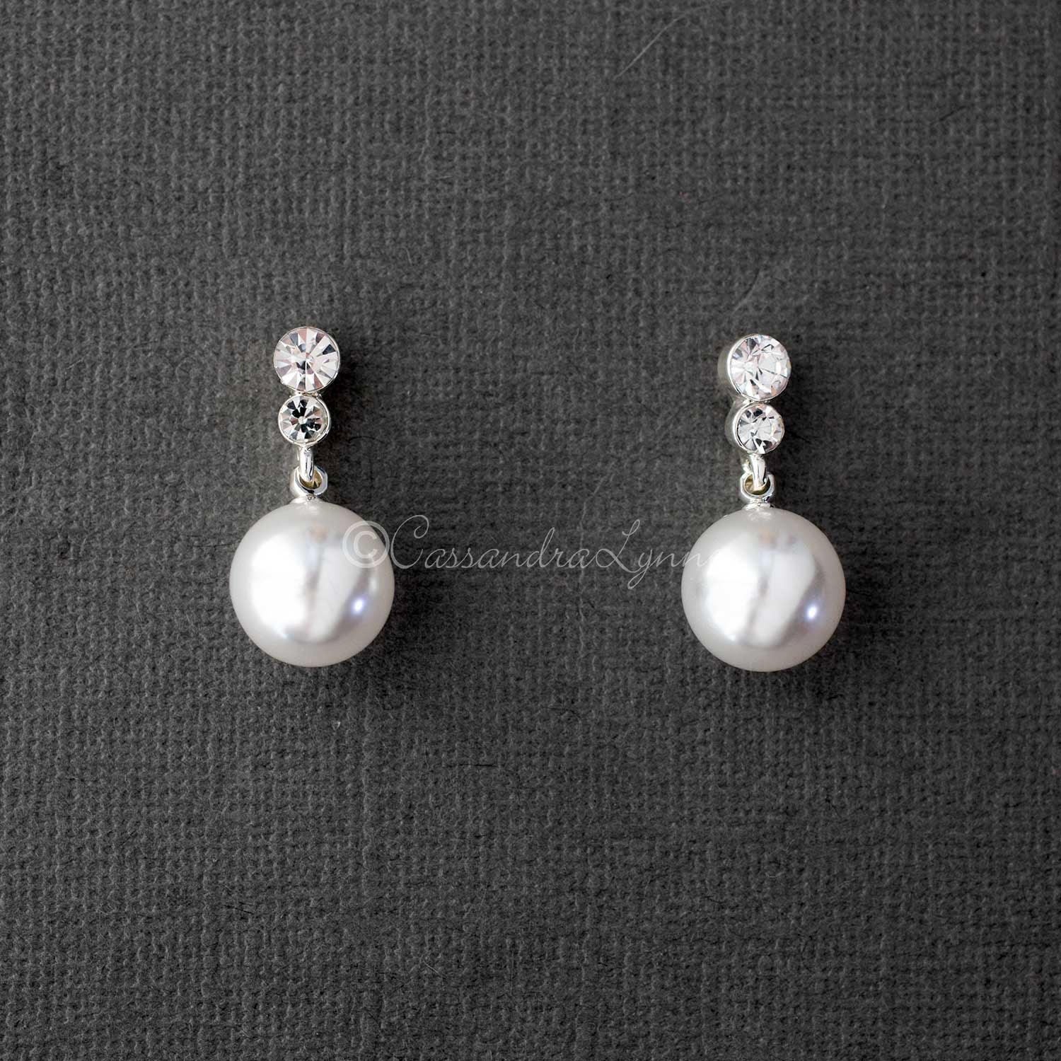 Pearl Drop Crystal Earrings - Earrings - Cassandra Lynne