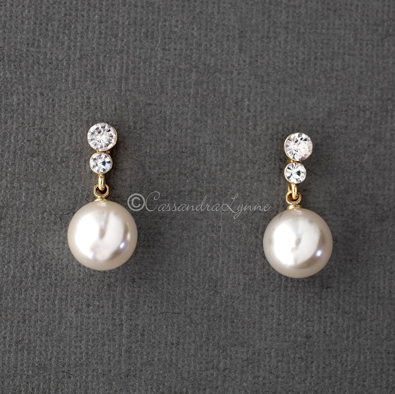 Pearl Drop Crystal Earrings - Cassandra Lynne