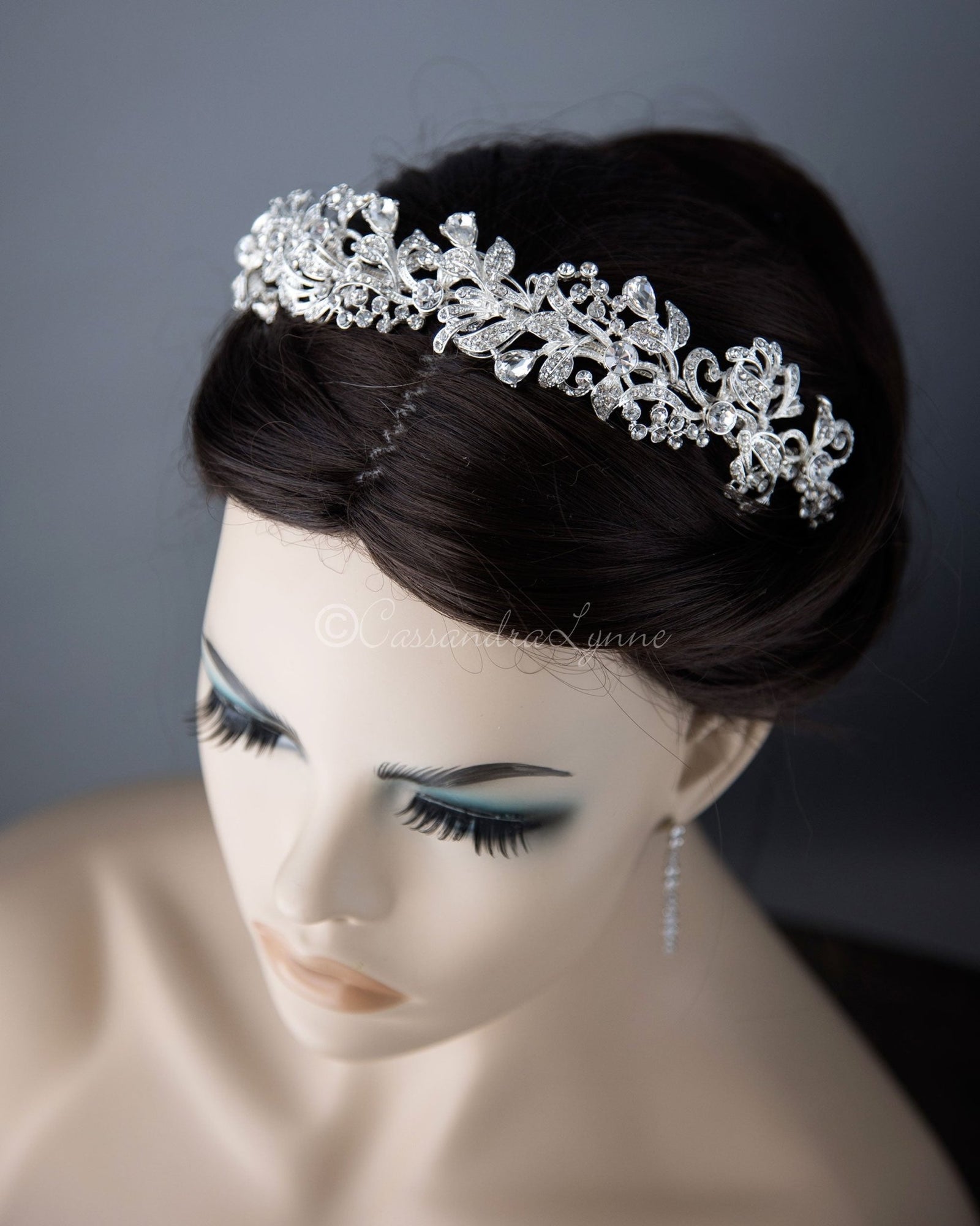 Scrolling Crystal Bridal Headpiece - Cassandra Lynne