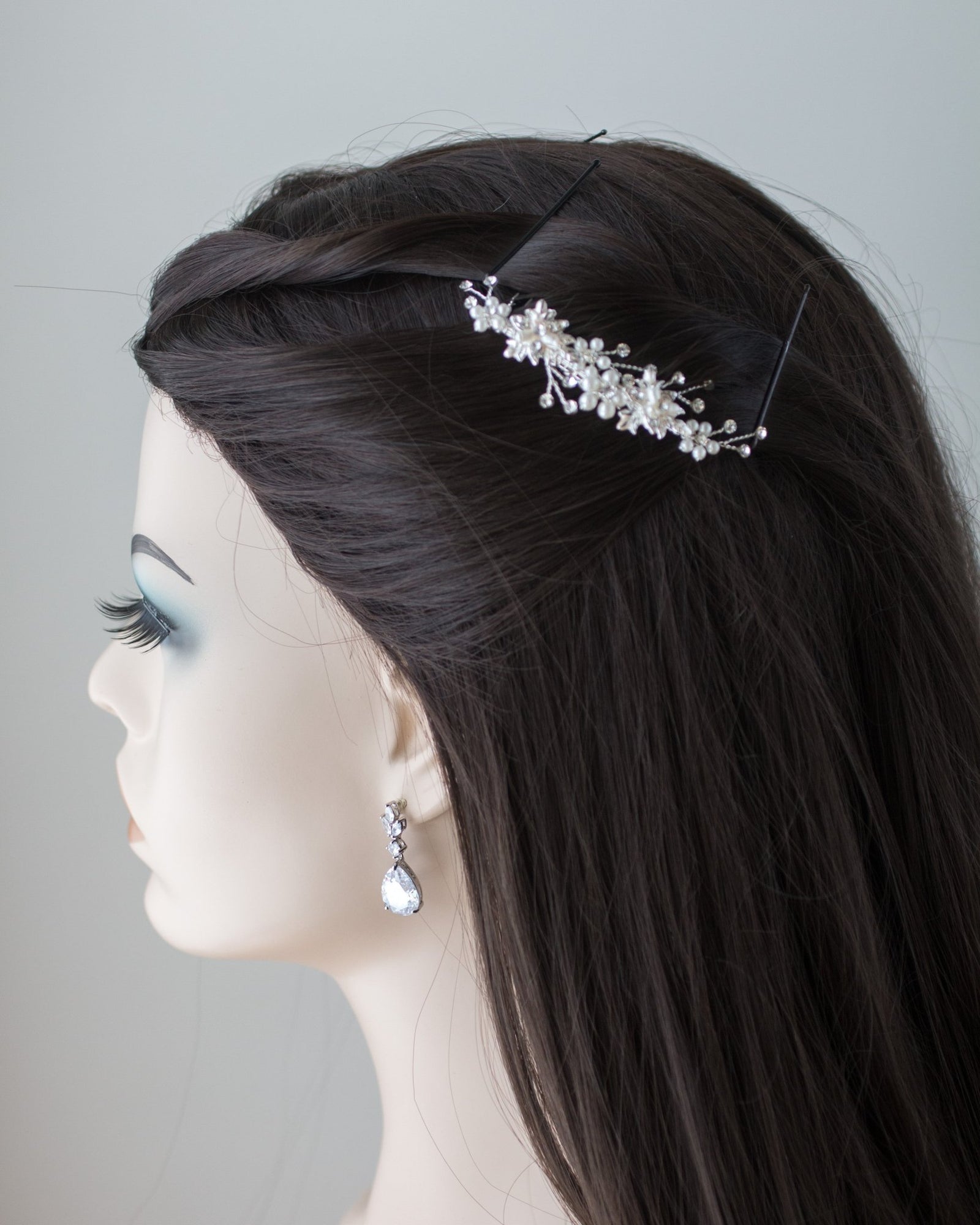 Small Delicate Bridal Hair Comb with Pearls - Cassandra Lynne