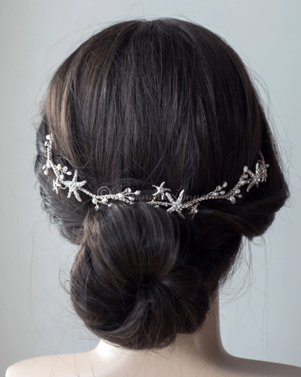 Starfish and Pearl Wedding Headpiece Headband - Headband - Cassandra Lynne