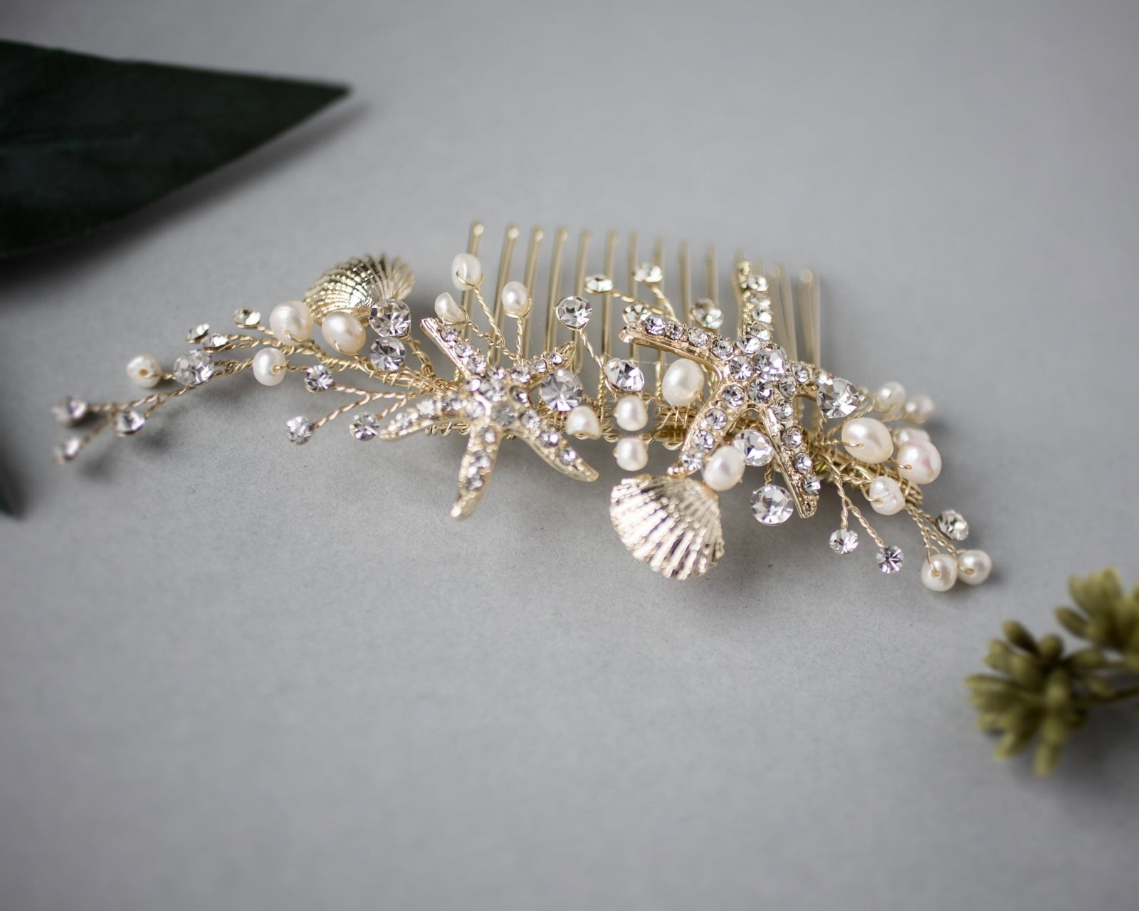 Starfish and Shell Mermaid Hair Comb - Hair Comb - Cassandra Lynne
