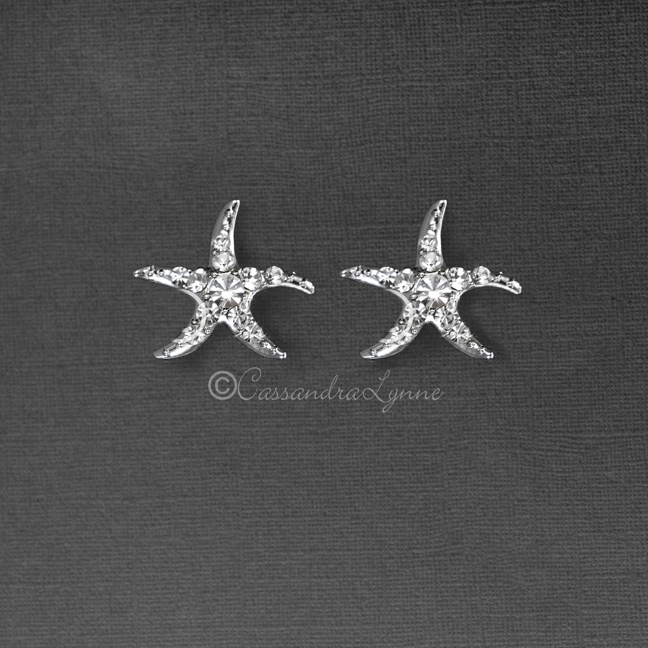Starfish Wedding Earrings with Crystals - Cassandra Lynne