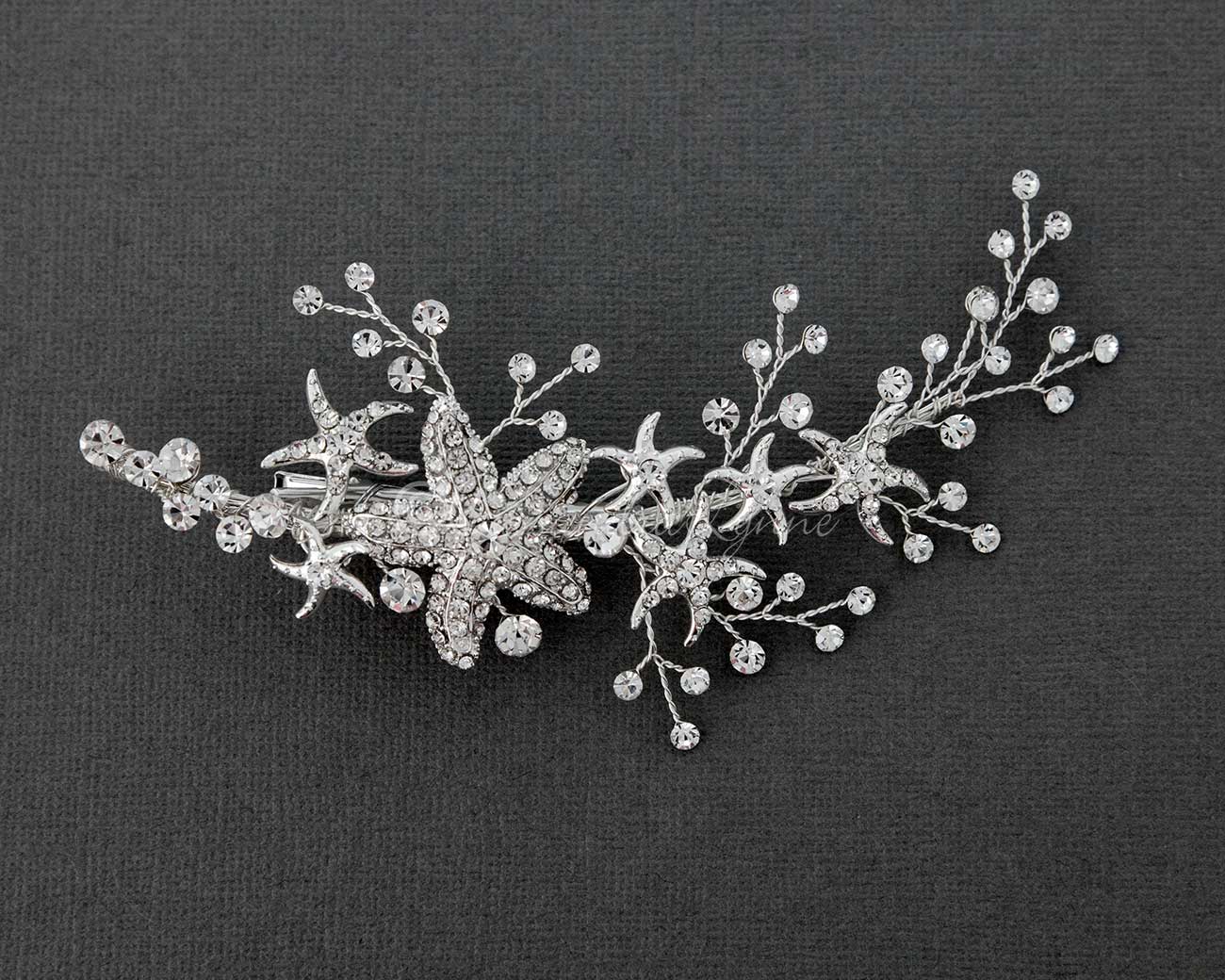 Starfish Wedding Hair Clip with Rhinestones - Cassandra Lynne