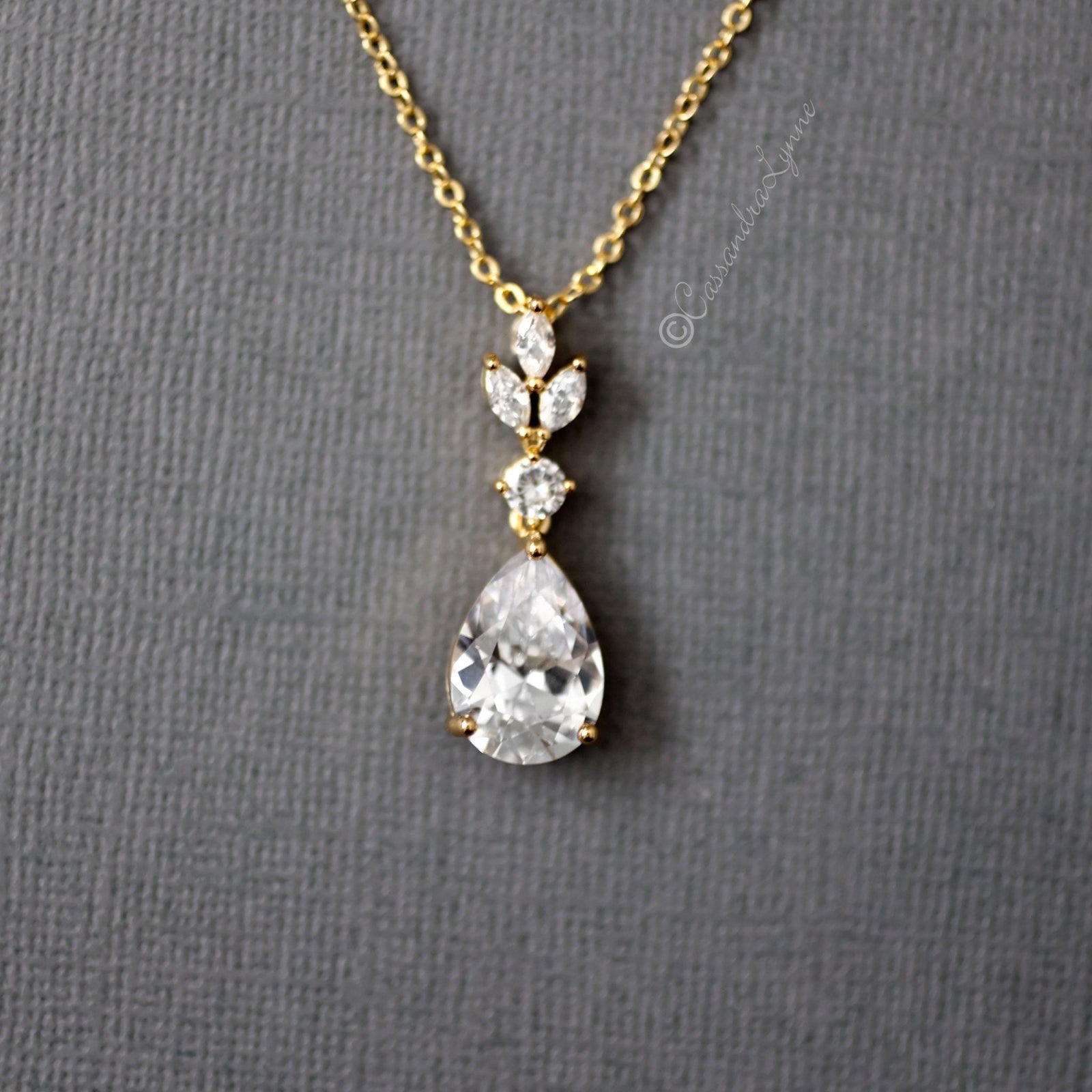 Water Drop CZ Pendant - Cassandra Lynne