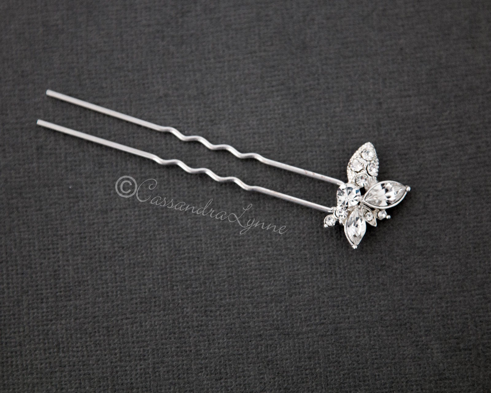 Wedding Hair Pin with Elegant Marquise Jewels - Cassandra Lynne