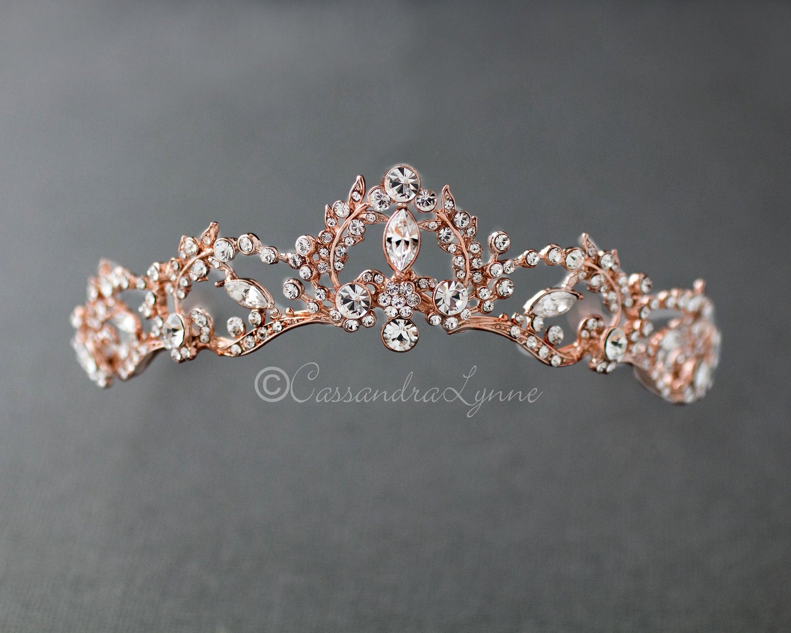 Wedding Tiara with Marquise Vine Design - Cassandra Lynne