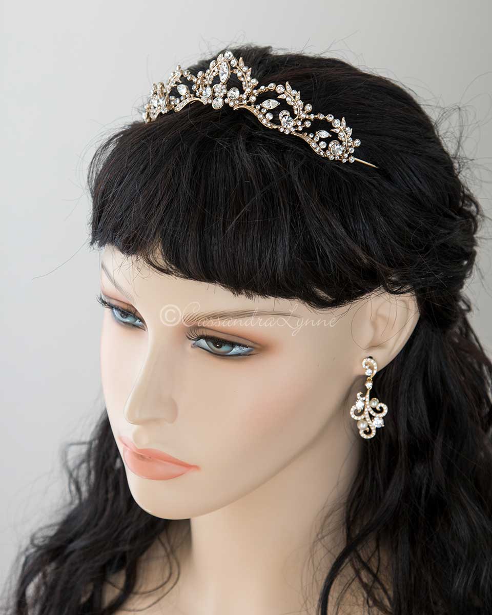 Wedding Tiara with Marquise Vine Design - Cassandra Lynne