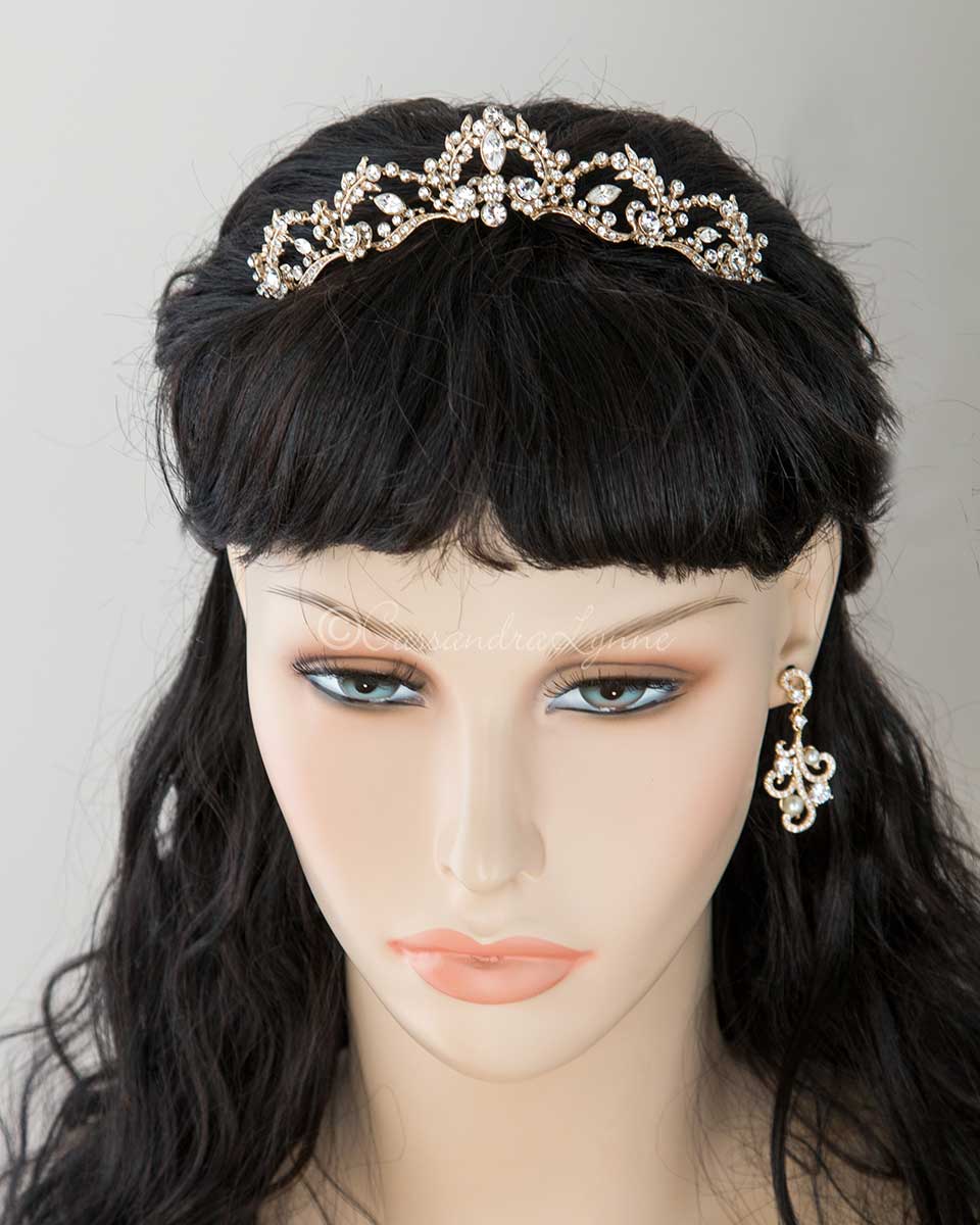 Wedding Tiara with Marquise Vine Design - Cassandra Lynne