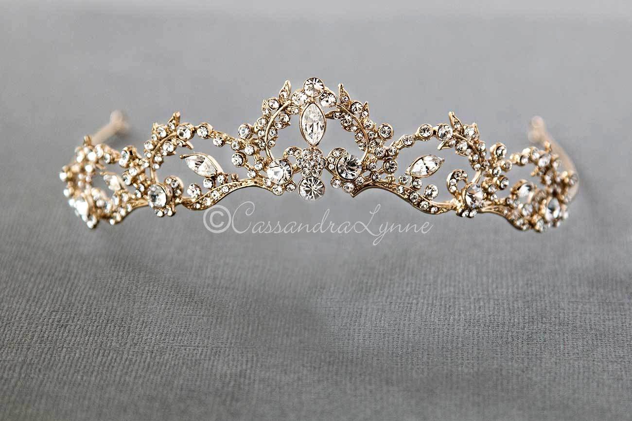 Wedding Tiara with Marquise Vine Design - Cassandra Lynne