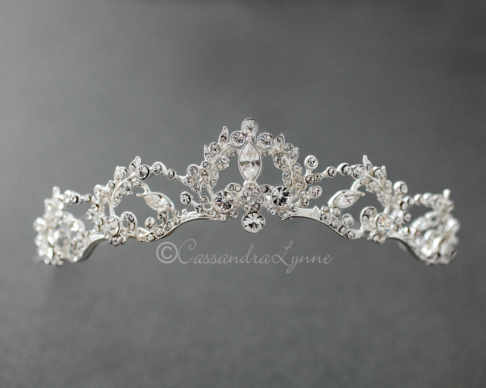 Wedding Tiara with Marquise Vine Design - Cassandra Lynne