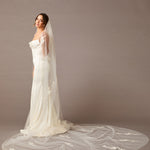 Regal Cathedral Veil with Organza Flowers and Beads - Cassandra Lynne