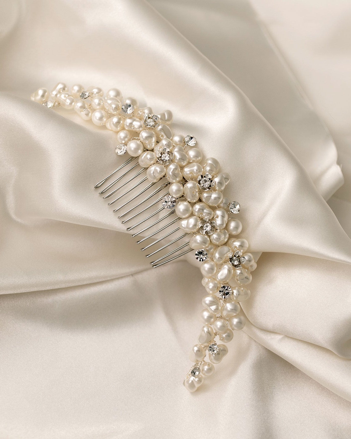 Wedding Comb of Baroque Pearls - Cassandra Lynne