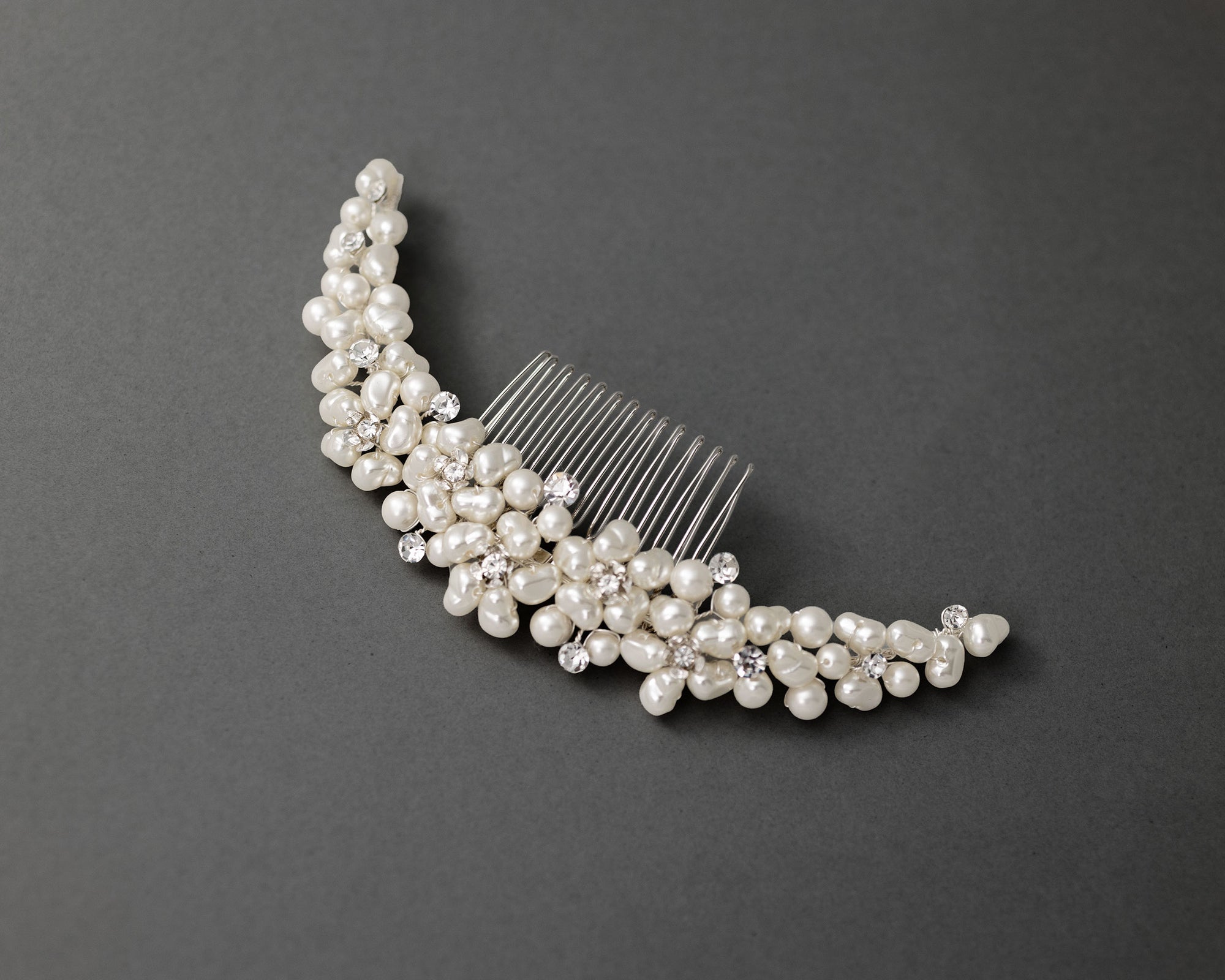 Wedding Comb of Baroque Pearls - Cassandra Lynne