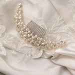 Wedding Comb of Baroque Pearls - Cassandra Lynne