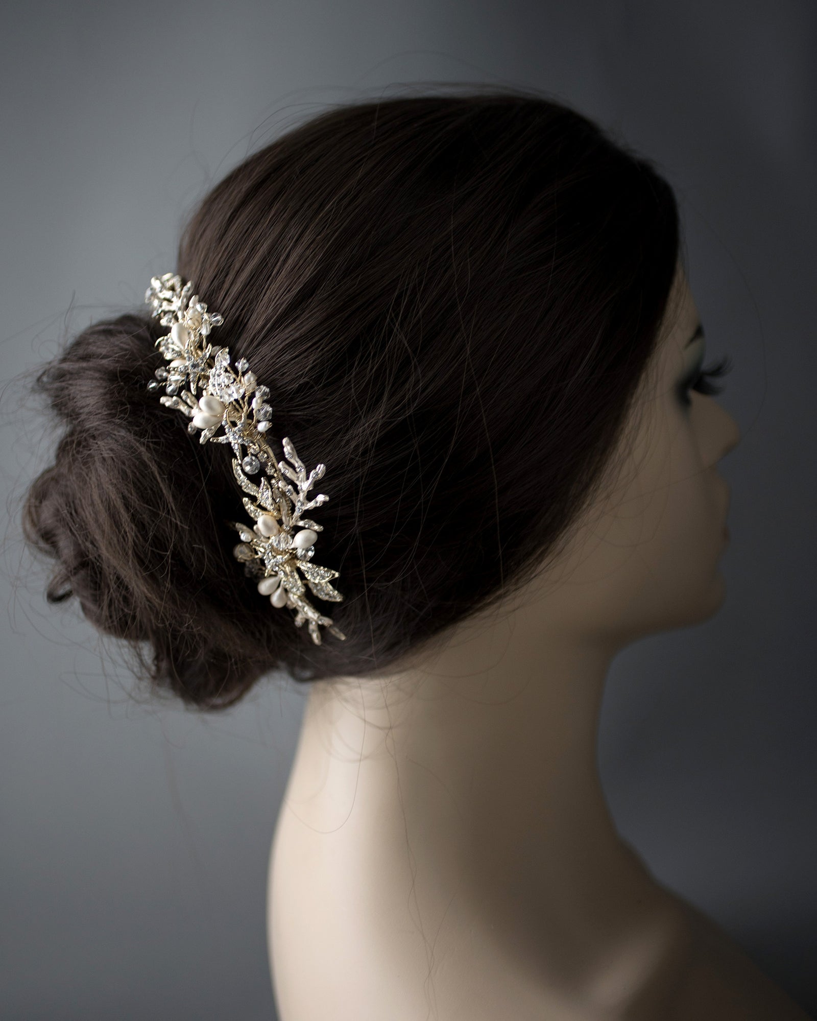 Light Gold Beach Wedding Headpiece - Cassandra Lynne