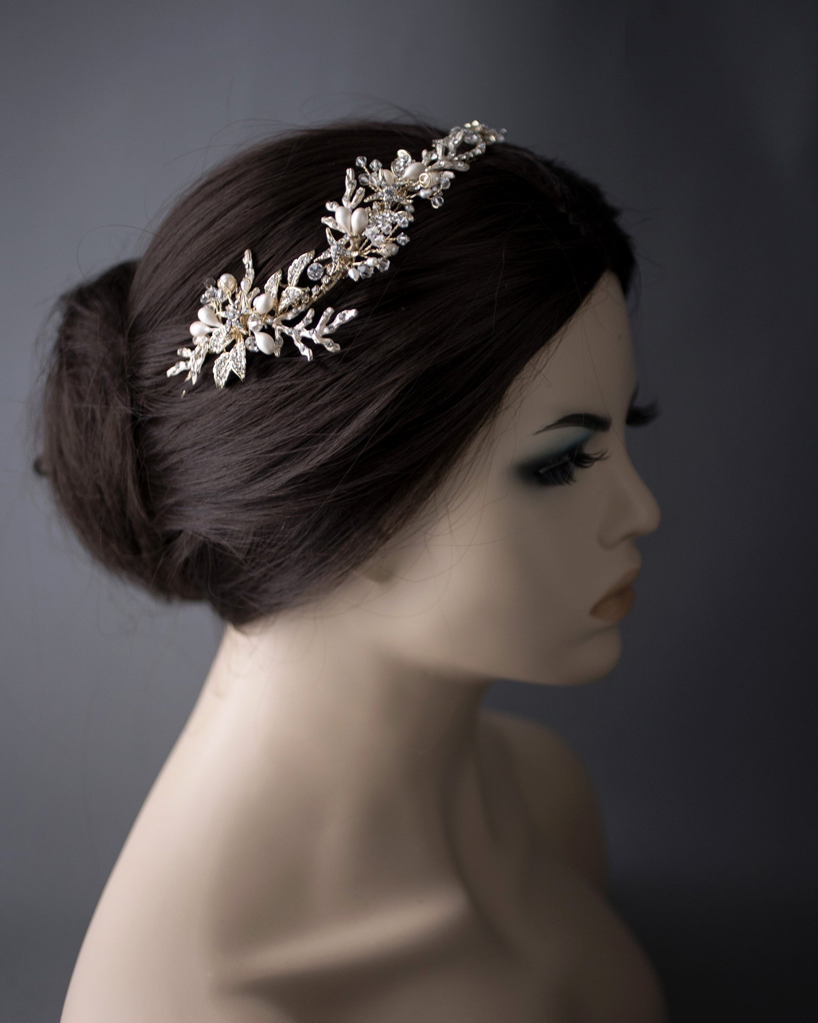 Light Gold Beach Wedding Headpiece - Cassandra Lynne
