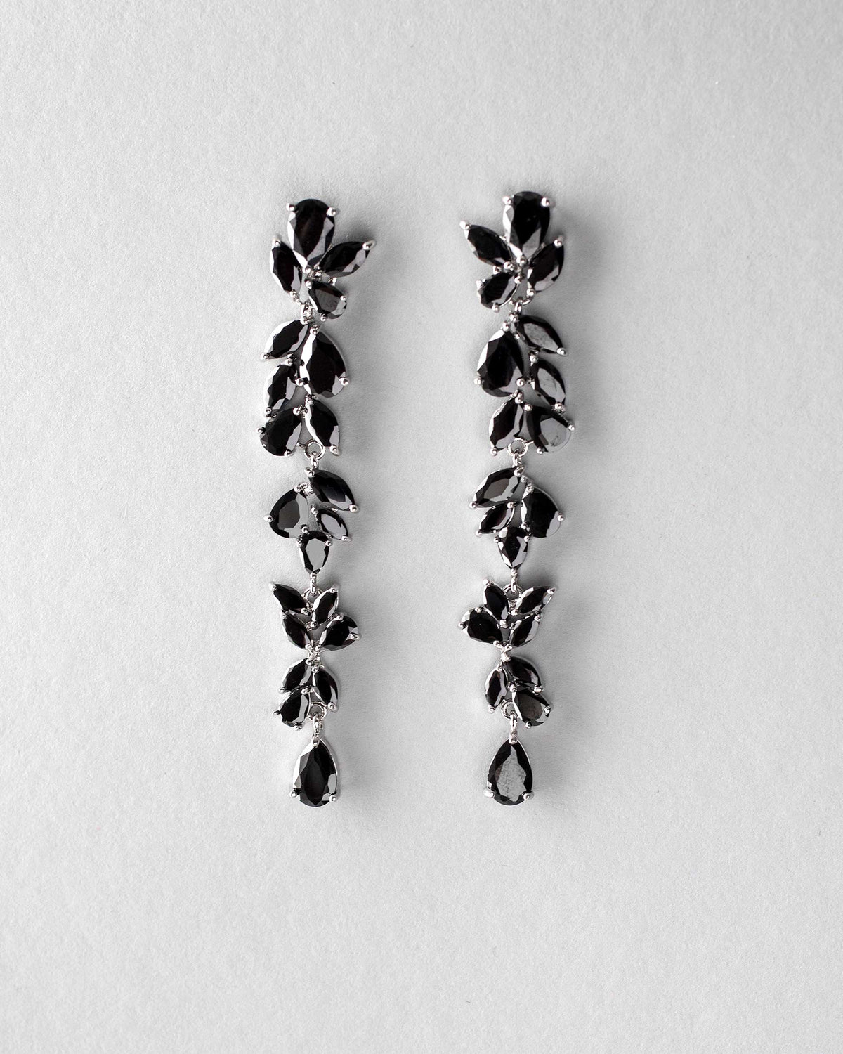 Long Bridal Earrings of Teardrop and Marquise CZ