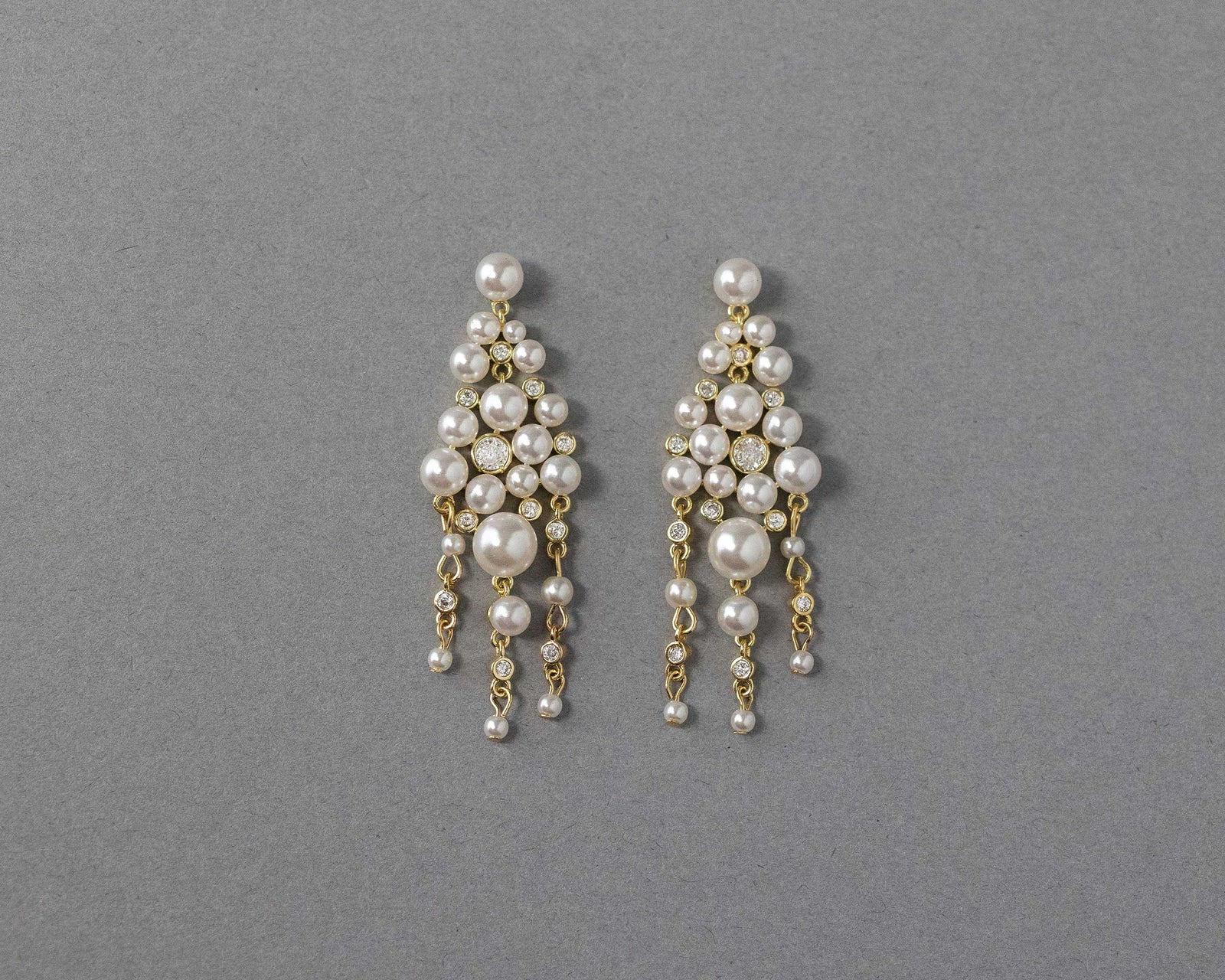 Pearl Chandelier Earrings with CZ Jewels Cassandra Lynne