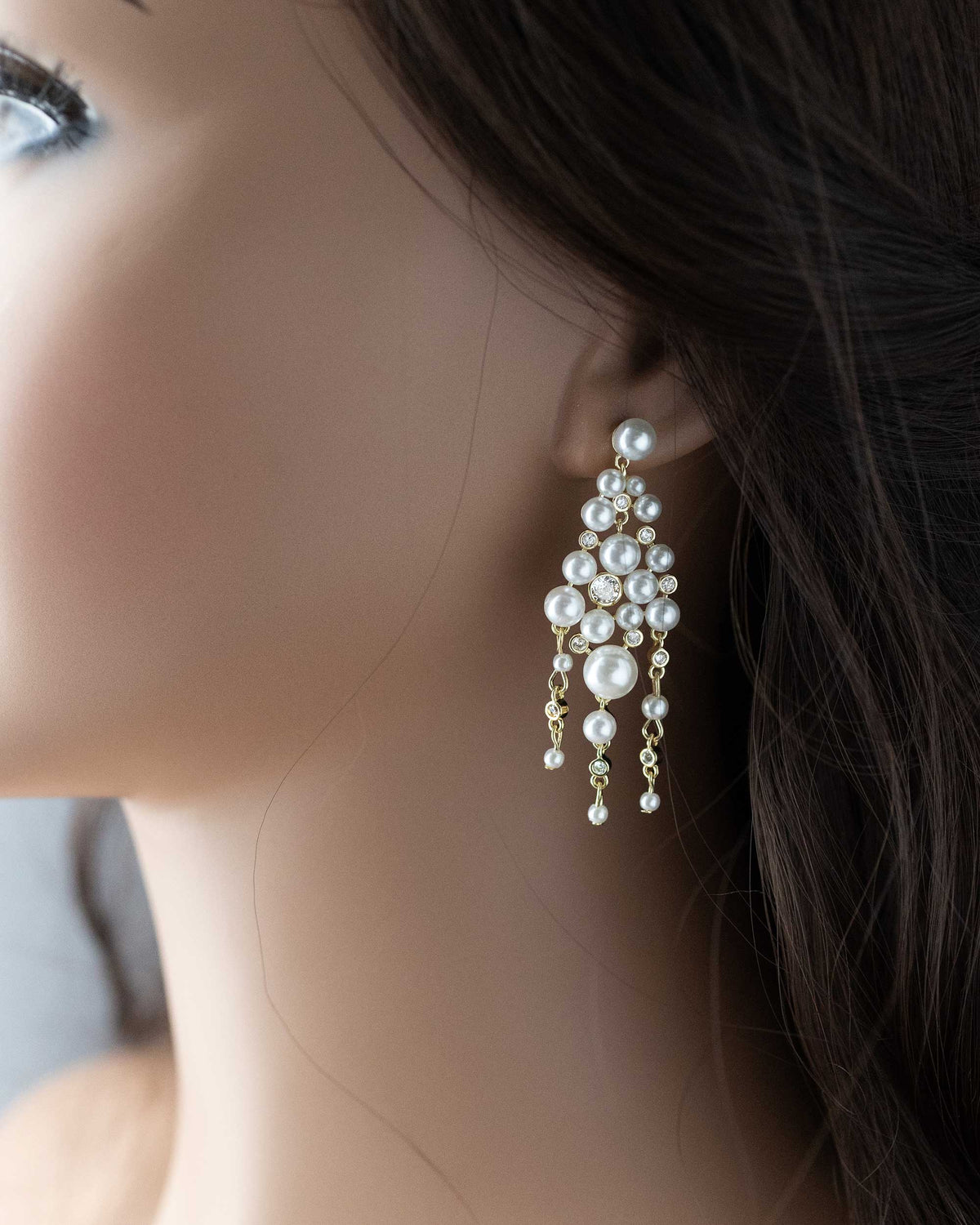 Pearl Chandelier Earrings with CZ Jewels Cassandra Lynne