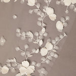 Decorative white floral branch on a brown background 3D Flowers and Leaves Bridal Royal Cathedral Veil
