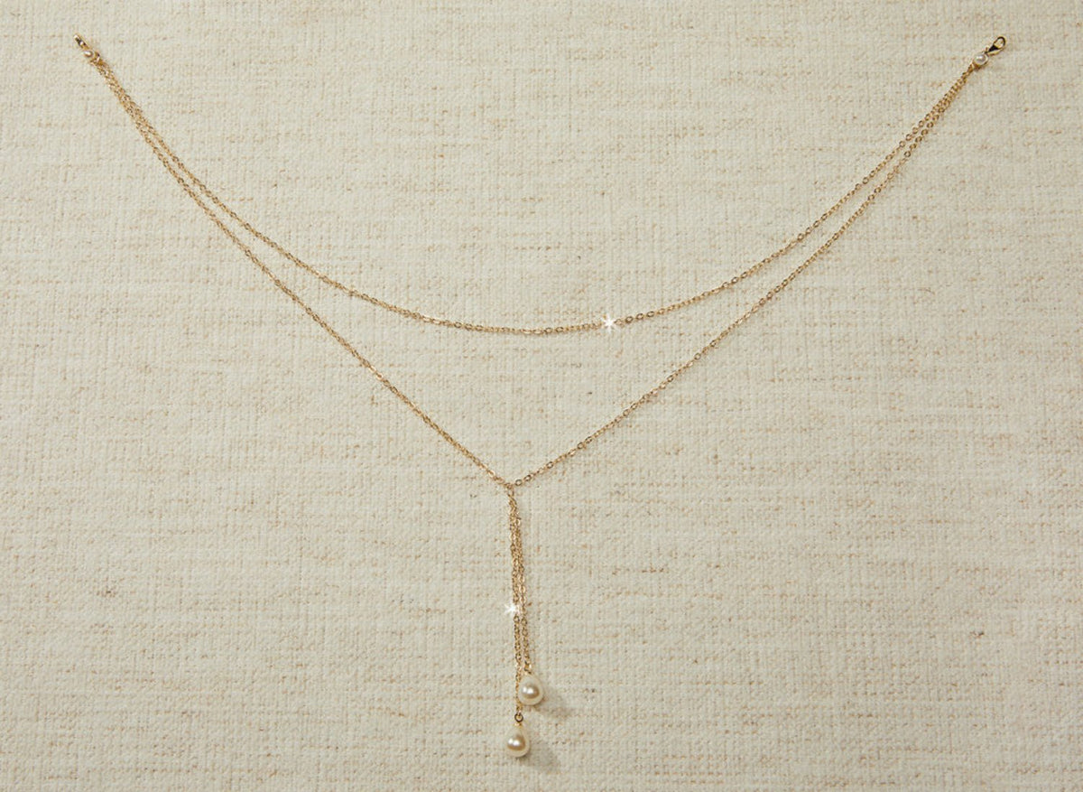 Simple pearl drops dress jewelry back jewelry