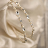 Two Tier Wedding Headband with Pearl Beads - Silver- Cassandra Lynne