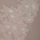 White floral lace pattern on a beige background Royal Cathedral Bridal Veil Floral Embroidered Lace - Cassandra Lynne