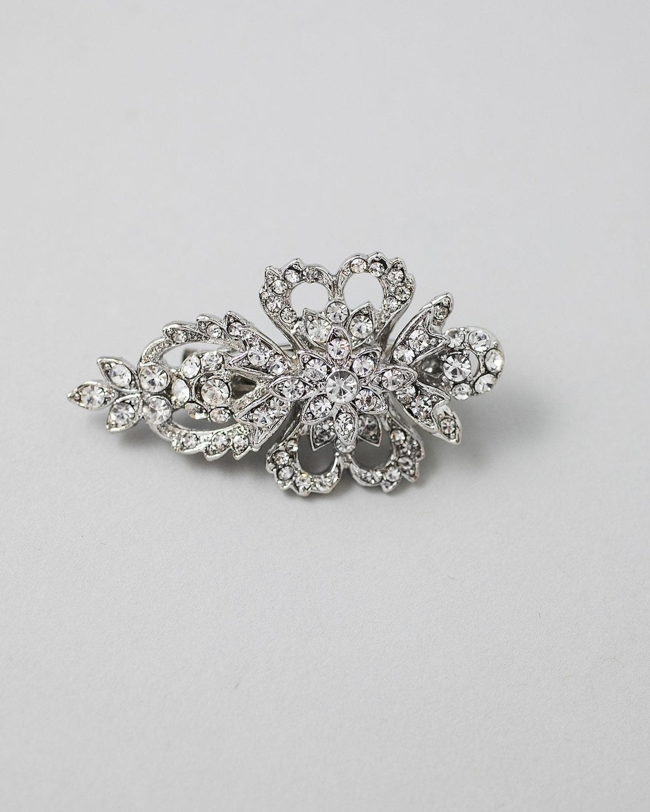 Antique Silver Crystal Mini Bridal Clip - Hair Clips - Cassandra Lynne