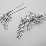 Antique Silver Opal Crystal Stars Hair Clip Set - Hair Clips - Cassandra Lynne