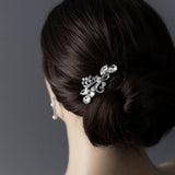 Antique Silver Pear and Marquise Jewel Hair Clip - Hair Clips - Cassandra Lynne