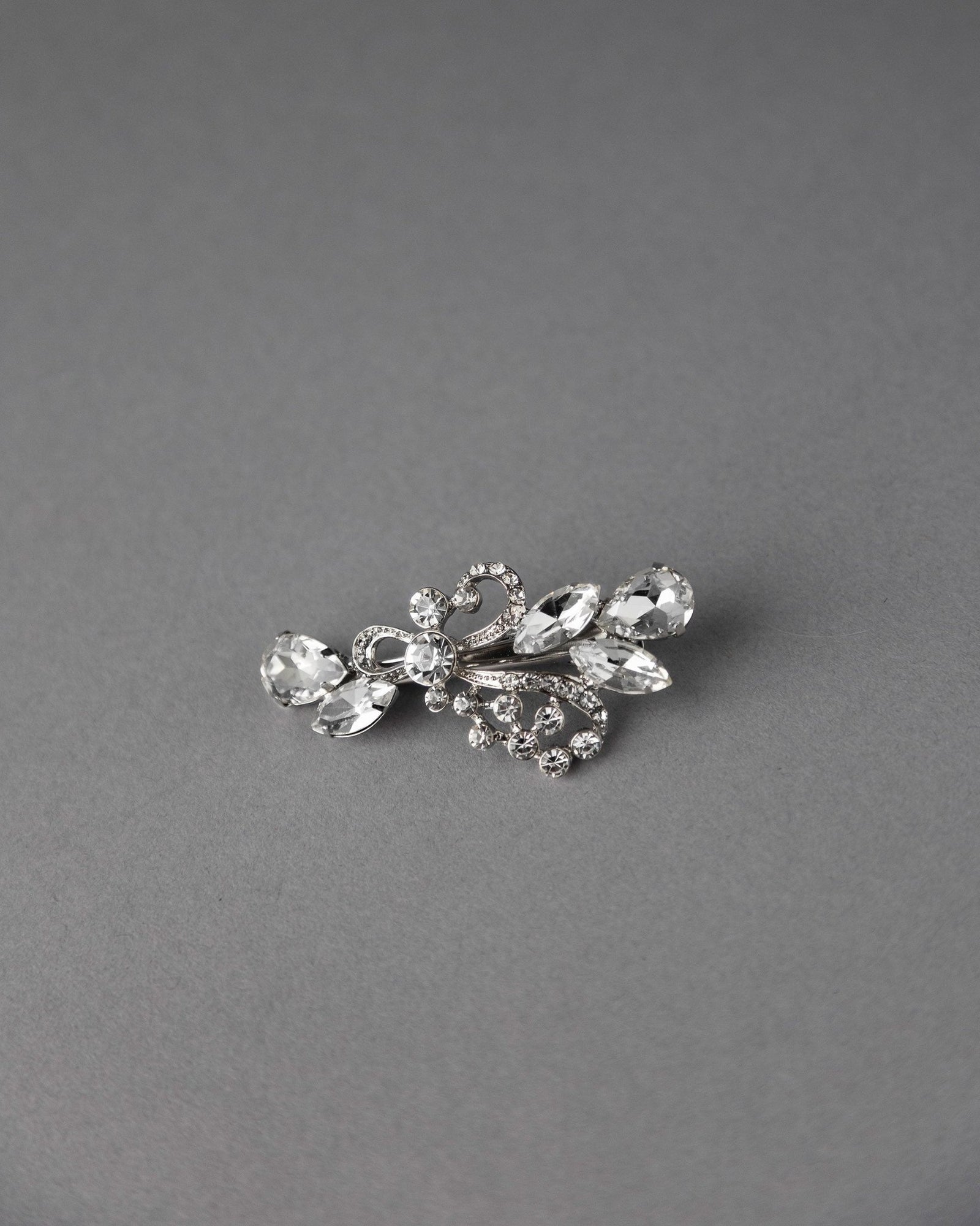 Antique Silver Pear and Marquise Jewel Hair Clip - Hair Clips - Cassandra Lynne