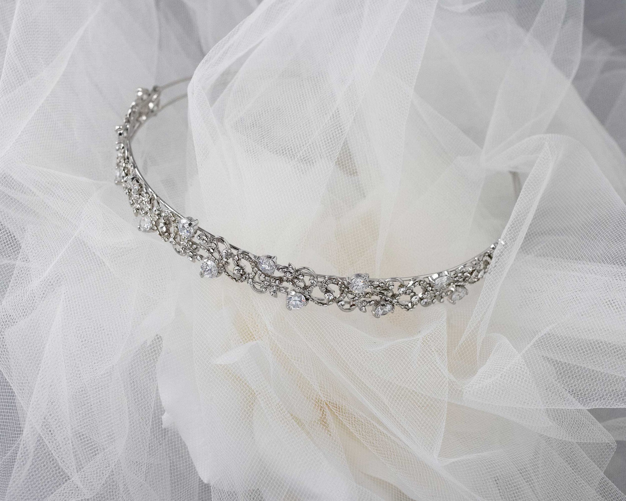 Winding Vine Rhodium Headband